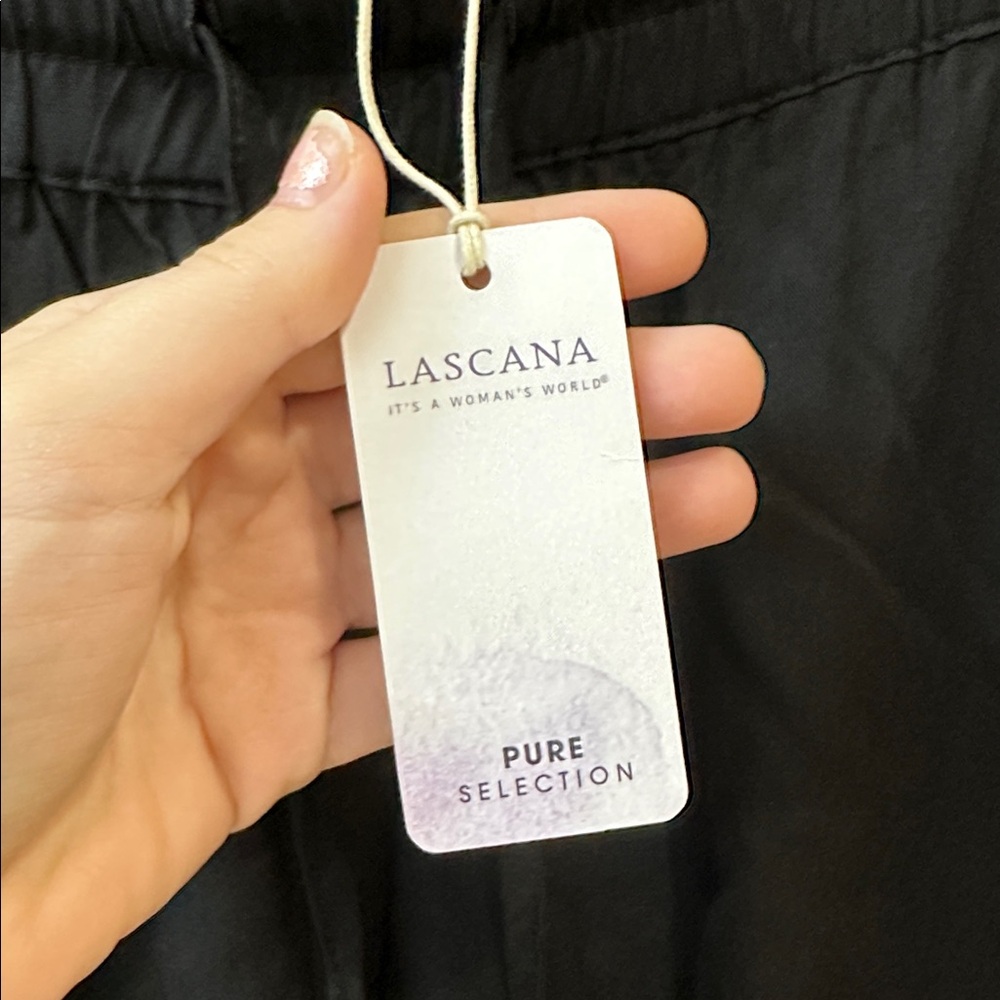 NWT Lascana Black Pull-On Tapered Pants 100% Viscose Size US 8 - Picture 4 of 8